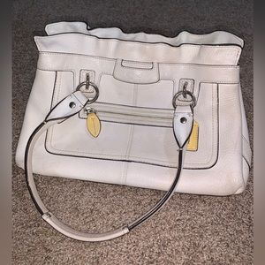 Coach Outlet Penelope leather satchel purse - white - 2009 - serial M0985-F14686